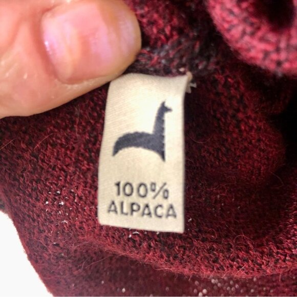 Peruvian Link Alpaca Collection button up high collar cardigan size Large - Picture 5 of 7